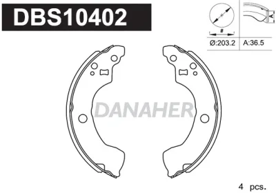 DBS10402 DANAHER Комплект тормозных колодок