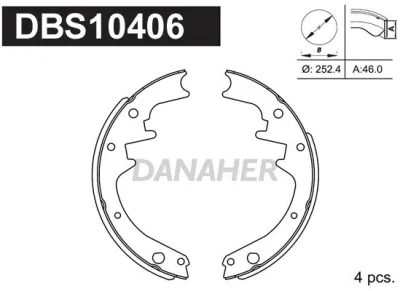 DBS10406 DANAHER Комплект тормозных колодок
