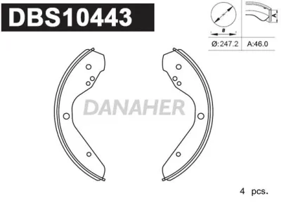 DBS10443 DANAHER Комплект тормозных колодок