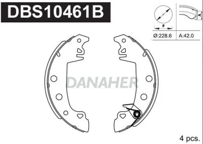DBS10461B DANAHER Комплект тормозных колодок
