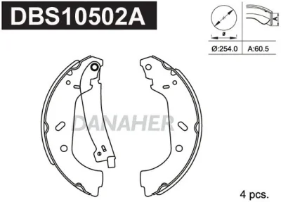 DBS10502A DANAHER Комплект тормозных колодок