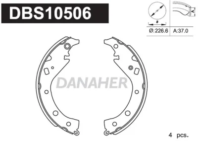 DBS10506 DANAHER Комплект тормозных колодок