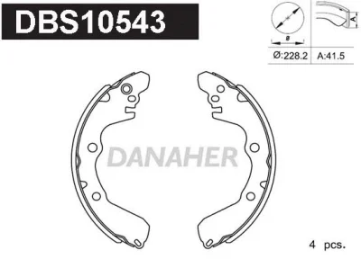 DBS10543 DANAHER Комплект тормозных колодок