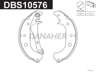 DBS10576 DANAHER Комплект тормозных колодок