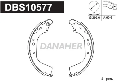 DBS10577 DANAHER Комплект тормозных колодок