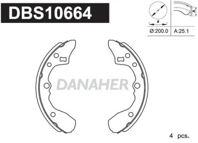 DBS10664 DANAHER Комплект тормозных колодок
