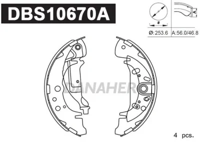 DBS10670A DANAHER Комплект тормозных колодок