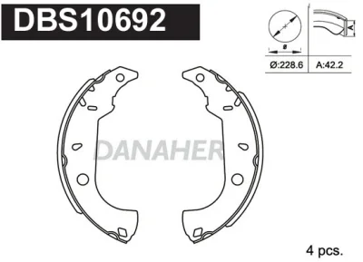 DBS10692 DANAHER Комплект тормозных колодок