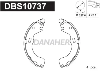 DBS10737 DANAHER Комплект тормозных колодок