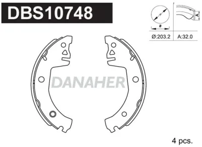 DBS10748 DANAHER Комплект тормозных колодок