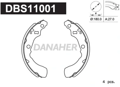DBS11001 DANAHER Комплект тормозных колодок
