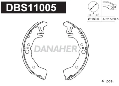 DBS11005 DANAHER Комплект тормозных колодок