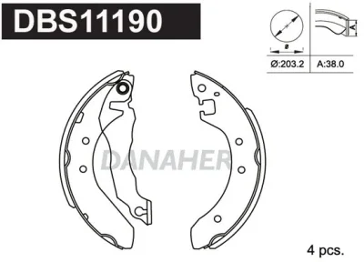 DBS11190 DANAHER Комплект тормозных колодок