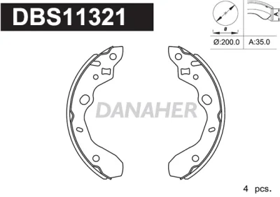 DBS11321 DANAHER Комплект тормозных колодок
