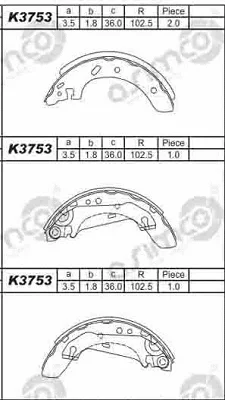 K3753 ASIMCO Комплект тормозных колодок