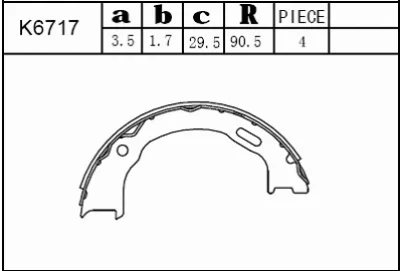 K6717 ASIMCO Комплект тормозных колодок