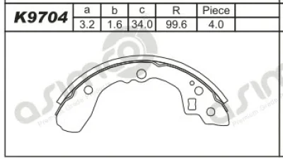 K9704 ASIMCO Комплект тормозных колодок