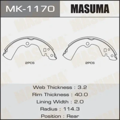 MK-1170 MASUMA Комплект тормозных колодок