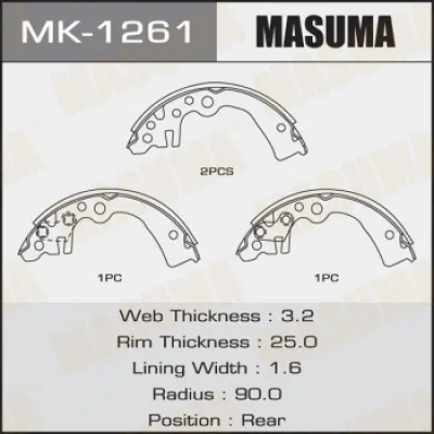 Комплект тормозных колодок MASUMA MK-1261