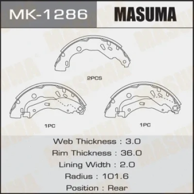 MK-1286 MASUMA Комплект тормозных колодок