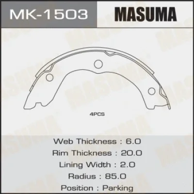 MK-1503 MASUMA Комплект тормозных колодок