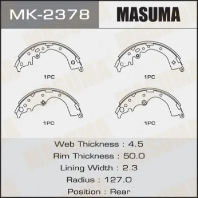 MK-2378 MASUMA Комплект тормозных колодок
