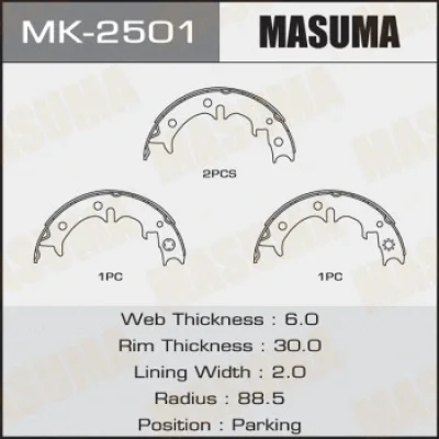 MK-2501 MASUMA Комплект тормозных колодок