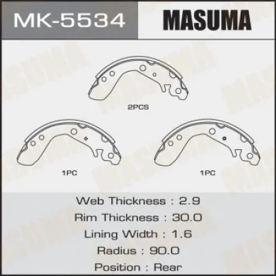 MK-5534 MASUMA Комплект тормозных колодок