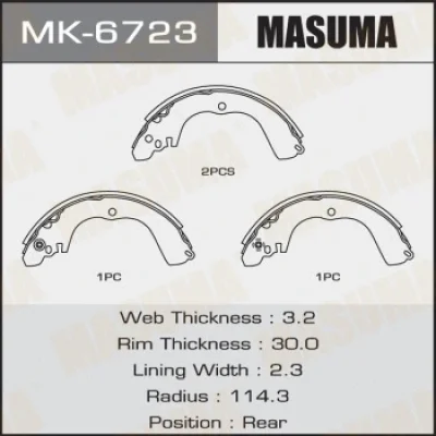 MK-6723 MASUMA Комплект тормозных колодок