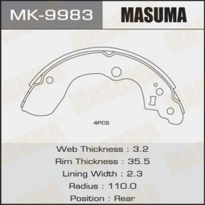 Комплект тормозных колодок MASUMA MK-9983
