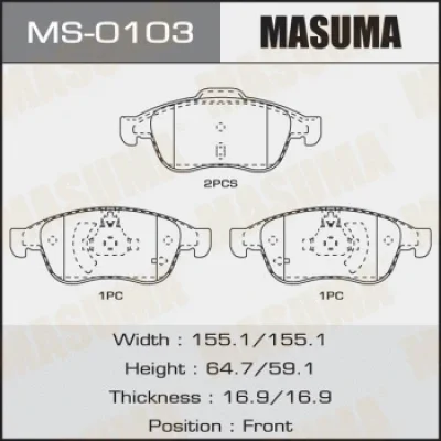 Комплект тормозных колодок MASUMA MS-0103