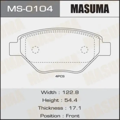 Комплект тормозных колодок MASUMA MS-0104