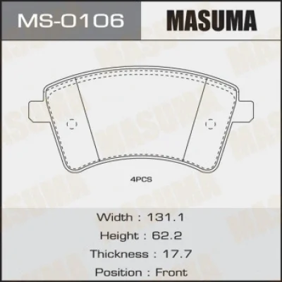 Комплект тормозных колодок MASUMA MS-0106