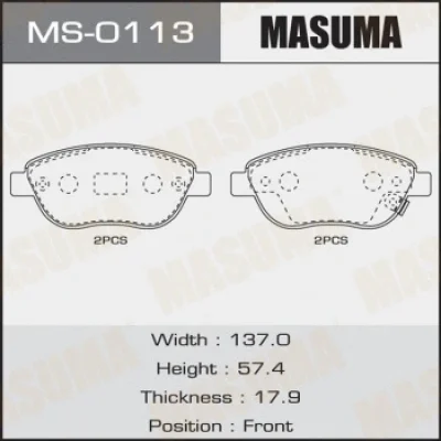 Комплект тормозных колодок MASUMA MS-0113