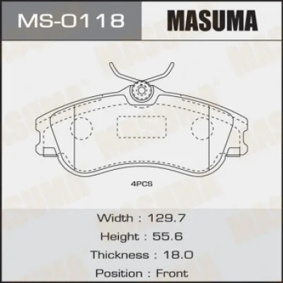 Комплект тормозных колодок MASUMA MS-0118