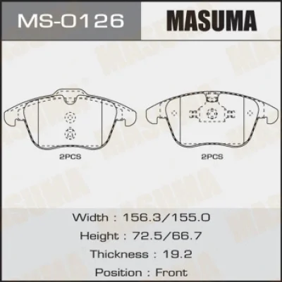 MS-0126 MASUMA Комплект тормозных колодок