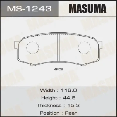 MS-1243 MASUMA Комплект тормозных колодок