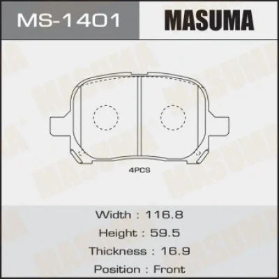 Комплект тормозных колодок MASUMA MS-1401