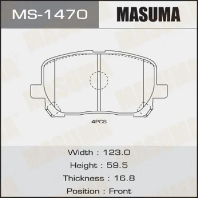 Комплект тормозных колодок MASUMA MS-1470