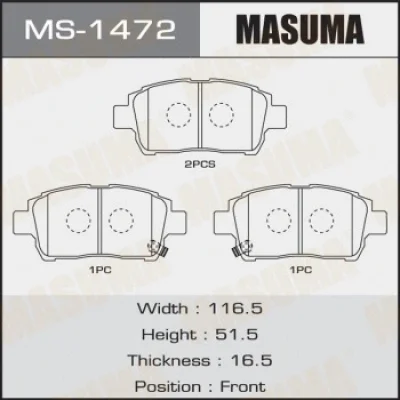 MS-1472 MASUMA Комплект тормозных колодок