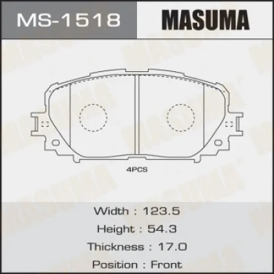 Комплект тормозных колодок MASUMA MS-1518