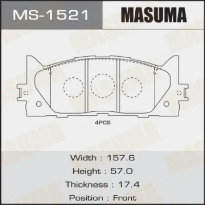 Комплект тормозных колодок MASUMA MS-1521