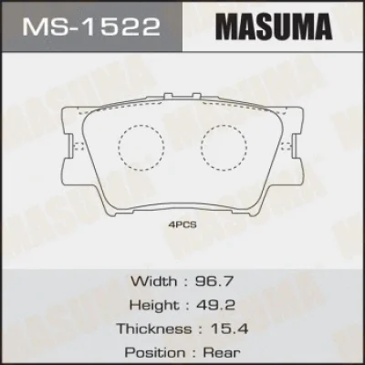 MS-1522 MASUMA Комплект тормозных колодок