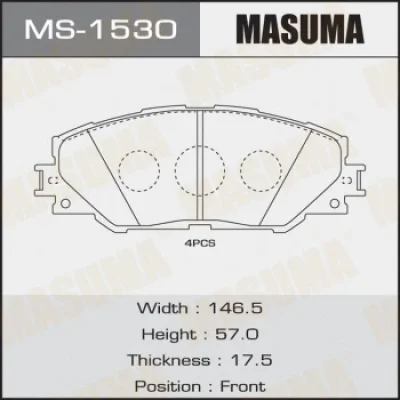 MS-1530 MASUMA Комплект тормозных колодок