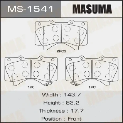 MS-1541 MASUMA Комплект тормозных колодок