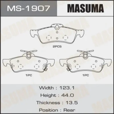 MS-1907 MASUMA Комплект тормозных колодок