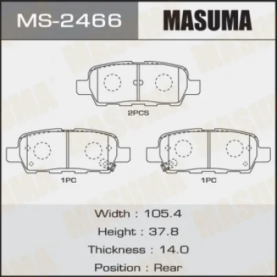 MS-2466 MASUMA Комплект тормозных колодок