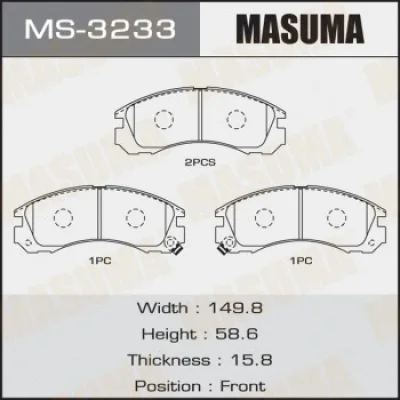 MS-3233 MASUMA Комплект тормозных колодок