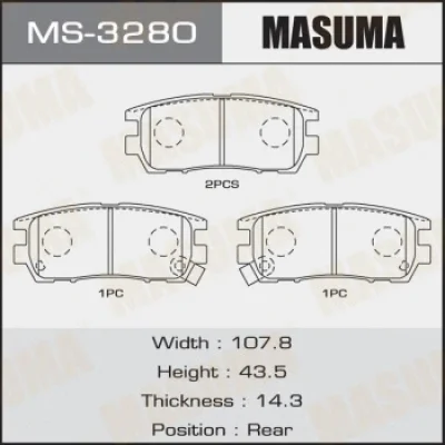 Комплект тормозных колодок MASUMA MS-3280