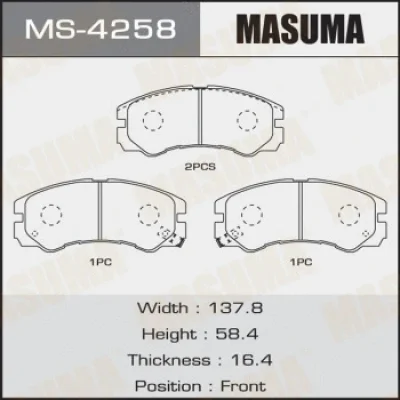 Комплект тормозных колодок MASUMA MS-4258